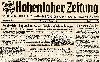 Hohenloher Zeitung Erstausgabe 1947